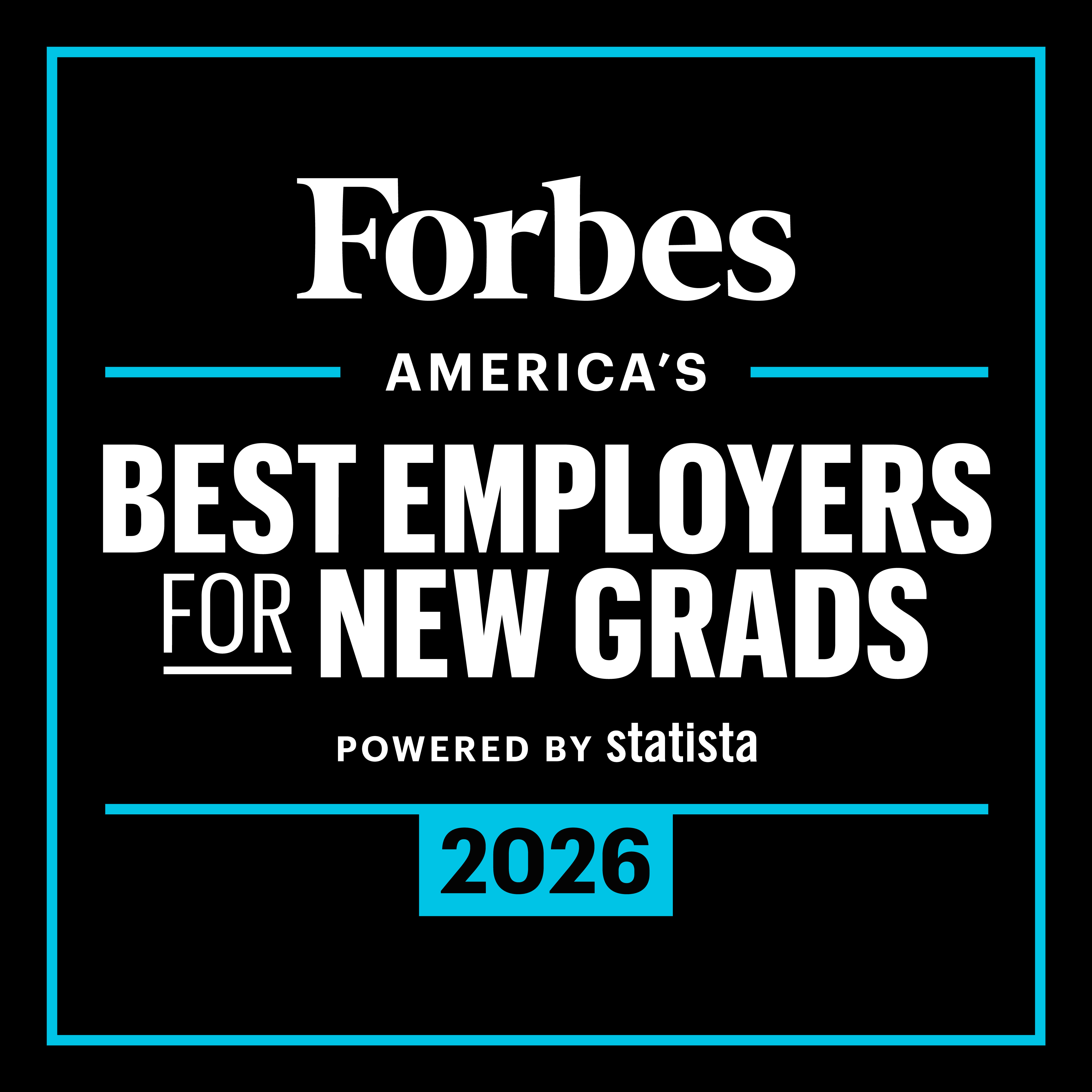 Forbes Best Employer for New Grads award logo.